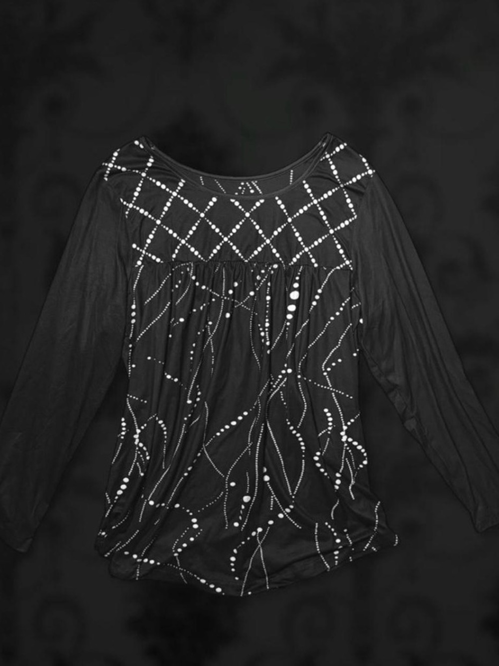 Black Long-Sleeve Women's Top